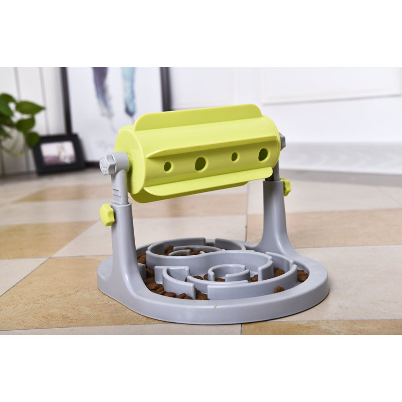 Pet Life Roto Paw IQ Training Interactive Rotating Slow Dog Feeder, Green