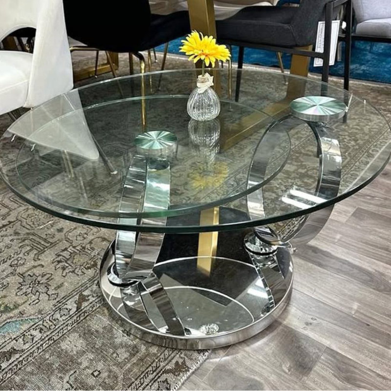 Orion Swivel Glass Coffee Table