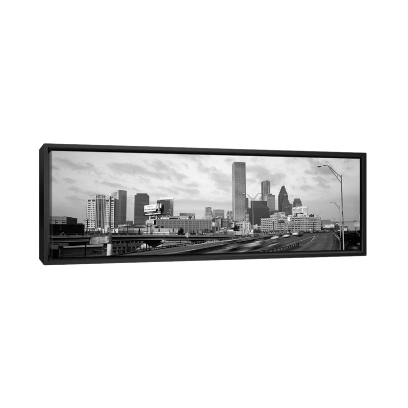 «Houston Panoramic Skyline Cityscape (Sunset)», reproduction de photo sur toile, H 12 po x l 36 po x P 1,5 po