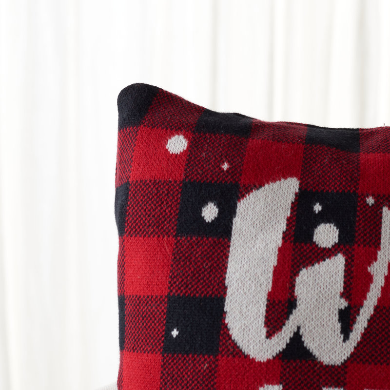 Checkered Cotton Reversible Throw Pillow