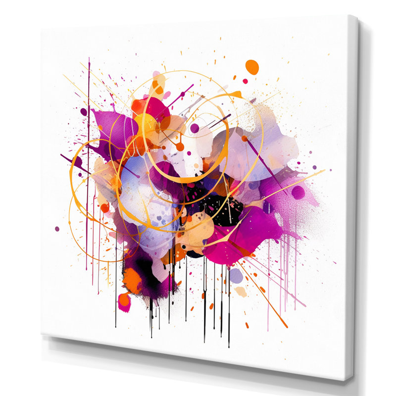 «Mauve et or» Whispered Abstractions III, reproduction d'art sur toile, H 24 po x l 24 po x P 1 po, Toile tendue