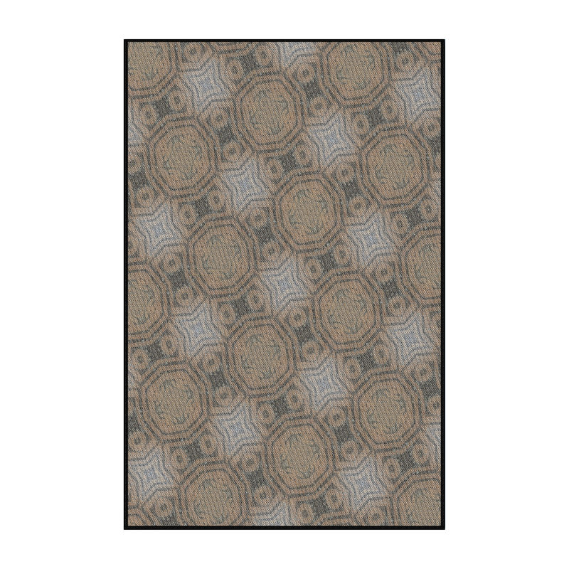 Tapis gris/brun à motifs, Rectangle 3 pi x 5 pi