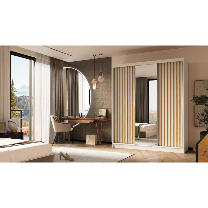 Brisen 3 Door Sliding Wardrobe, Beige