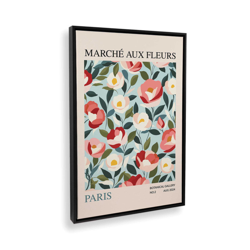 Marché aux fleurs de Paris, Cadre flottant noir satiné, H 18,75 po x l 12,75 po