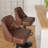 360-Degree Rotatable Faux Leather Bar Stool With Button Stitching-116087021