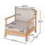 Fauteuil club de patio en bois d'acacia avec coussin résistant à l'eau (1 pièce)