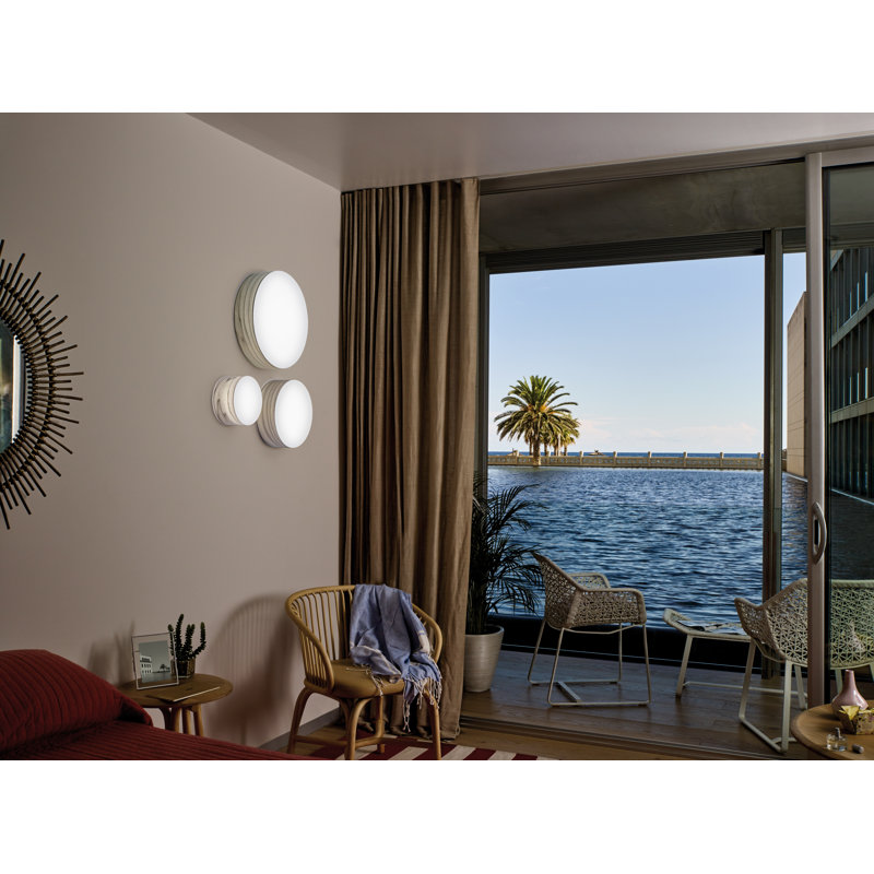 Gea 1 - Light LED Flush Mounted Sconce, 3.9" H x 7.9" W x 7.9" D, Ivory White, 2700K LED