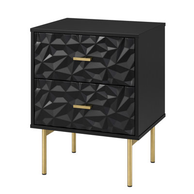 Pruneda 2-Drawer End Table with Metal Legs