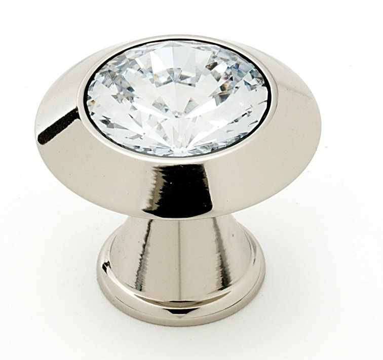 Swarovski Crystal Mushroom Knob, Polished Nickel