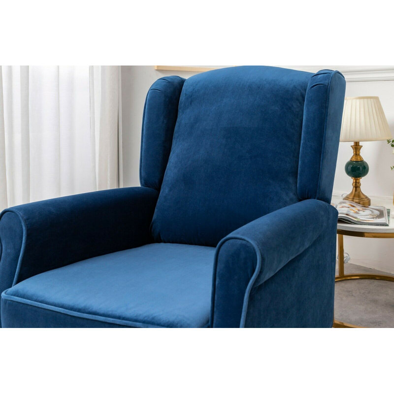 Phyllis Manual Recliner, Blue Velvet
