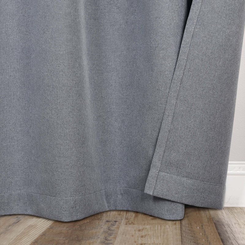 Solid 100% Room Darkening Machine Washable Curtain Panels, 52" W x 108" L, Grey