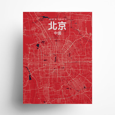 Pékin (chinois traditionnel), impression de carte de la ville