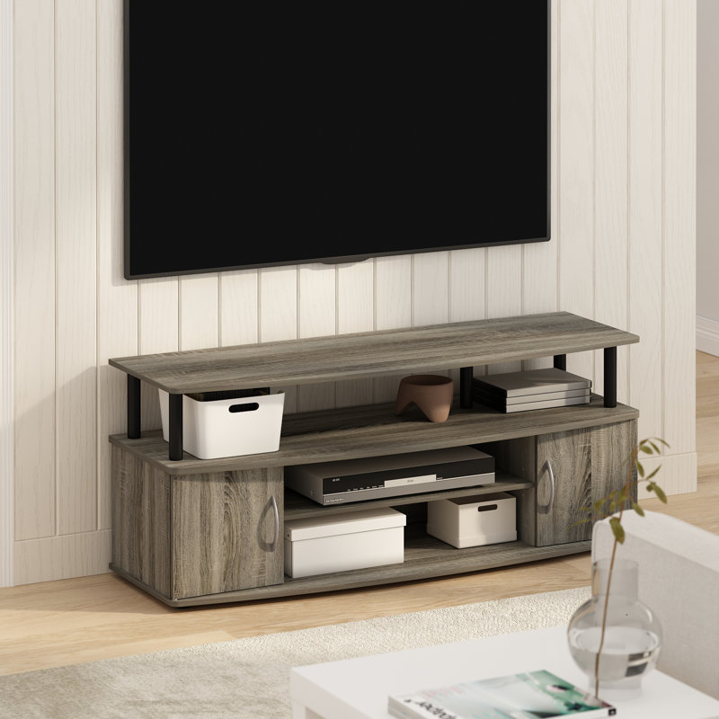  Grand meuble audio-vidéo JAYA pour téléviseur de 55 po ou moins, chêne gris / noir