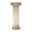 Piédestal antique blanc en oxyde de magnésium avec colonne nervurée et base dorée, H 30,9 po