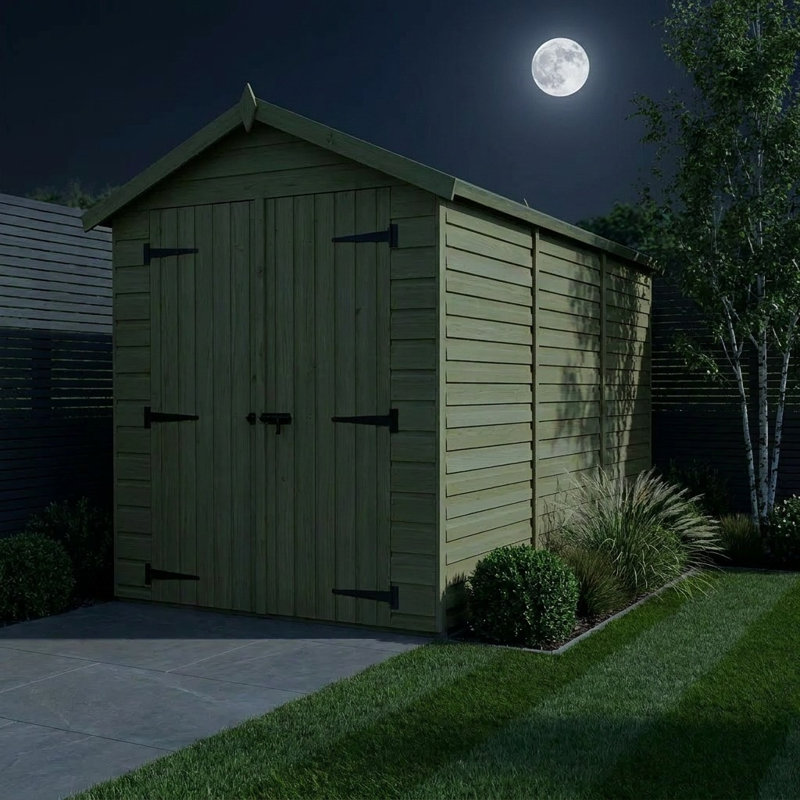 Total Sheds 4ft x 12ft Apex Garden Shed - Double Door - No Windows - Pressure Treated Timber - UK Manufactured