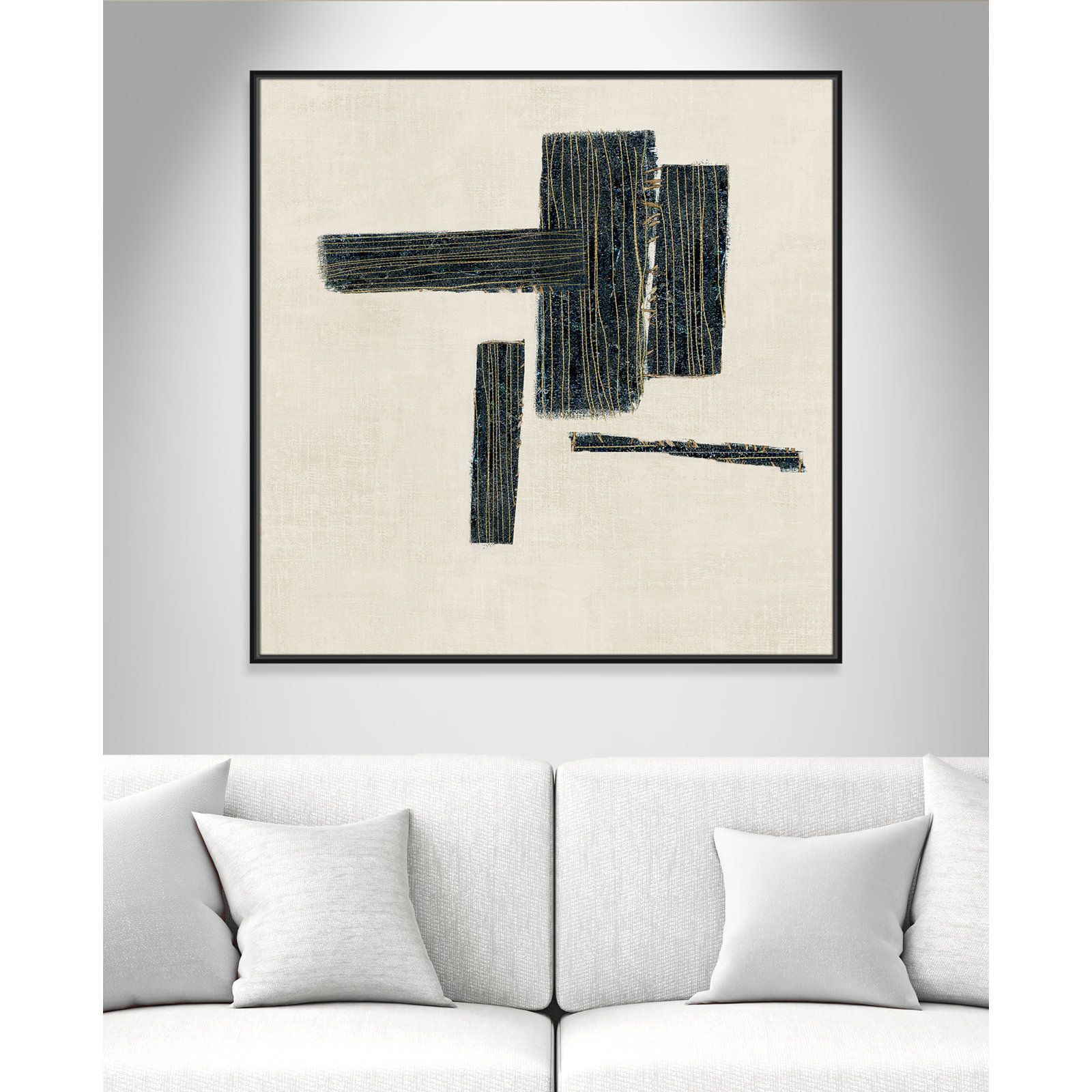 Stiched II Print by , 41.5" H x 41.5" W, Black