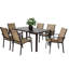 Ensemble de salle à manger de patio 7 pièces - Table rectangulaire brune et 6 chaises pour des moments de convivialité sur la terrasse