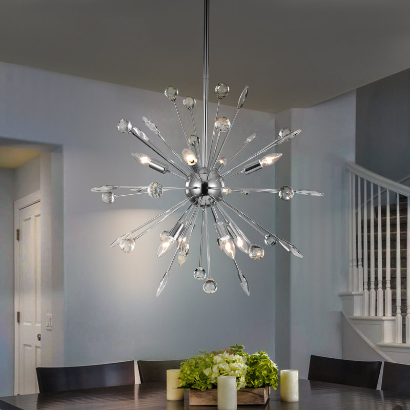 Lustre sphérique en cristal Mareli, Chrome, 8