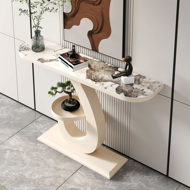 Console Table, White, 31.5" H x 39.4" W x 11.8" D