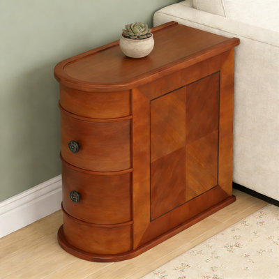 Tall Wood Narrow End Table Side Table With Drawers