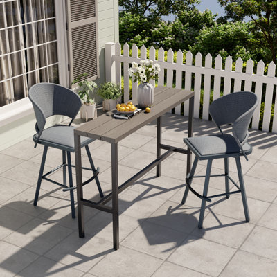 Ensemble de table de bar et tabouret de bar 3 pièces