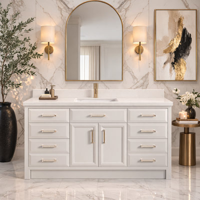Meuble-lavabo simple en bois massif l 60 po x P 22 po Capri III