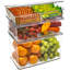  3 bacs de rangement variés pour garde-manger et réfrigérateur avec couvercles à charnières, 3 pièces