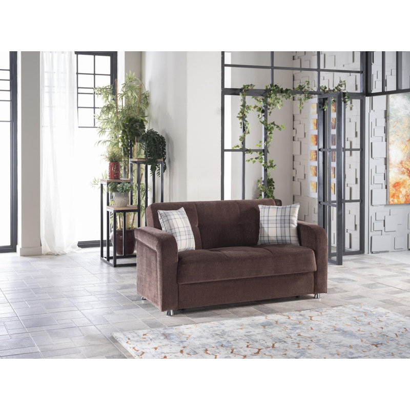 Ladislado Upholstered Futon And Mattress, Brown