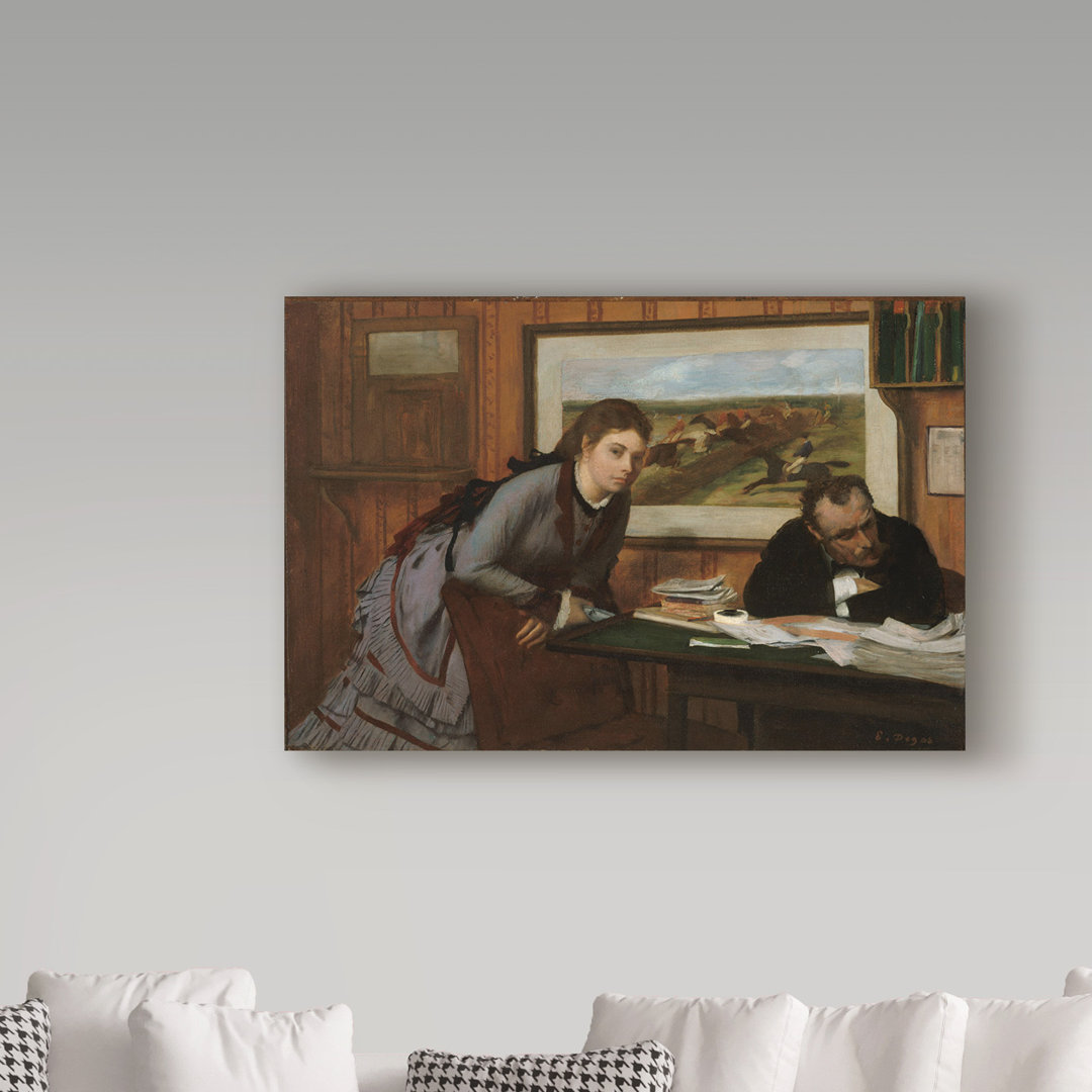 'Sulking' by Edgar Degas Oil Painting Print on Wrapped Canvas Vault W Artwork 