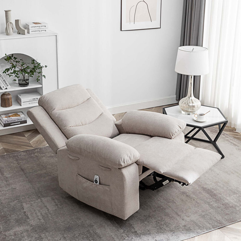 Fauteuil de massage chauffant, Velours beige