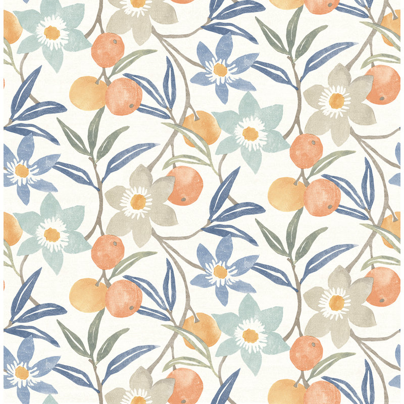 Papier peint Passiflora, Bleu
