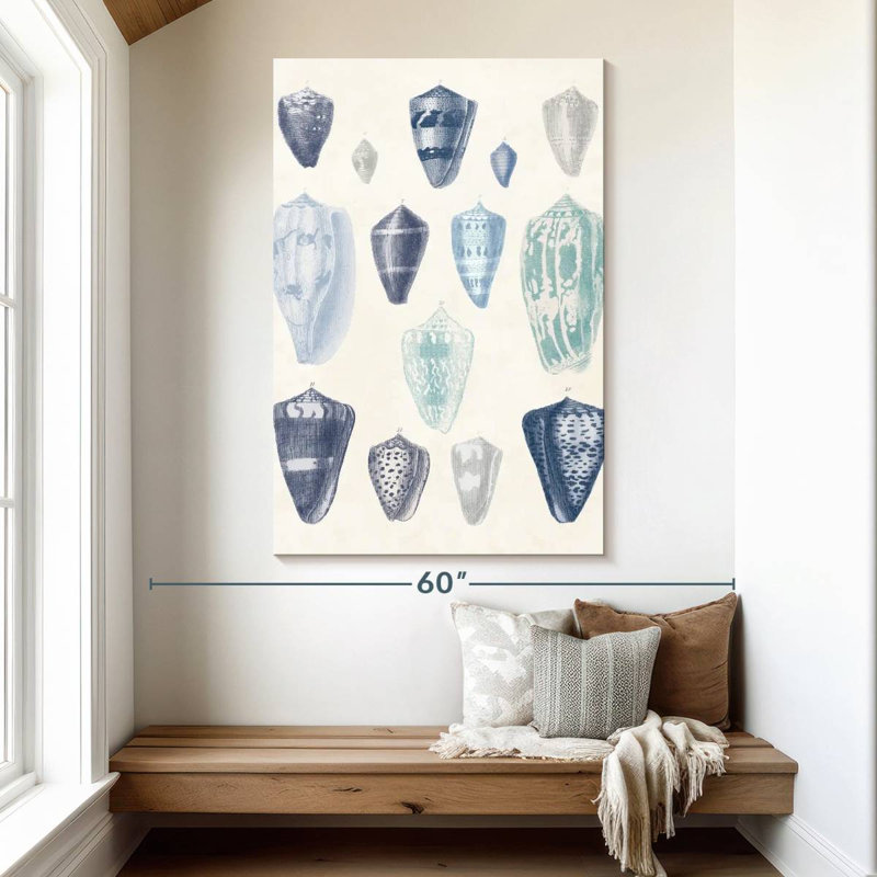 Aletra Blue Shell Assortment I, 51" H x 34" W