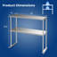 Rebrilliant 36'' 2-tier Overshelf For Prep & Worktable Stainless Steel Adjustable Lower Shelf