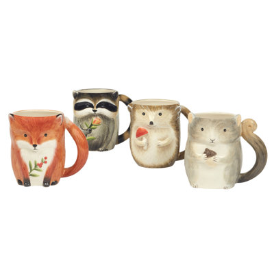 Woodland Critters Set of 4 3-D Mugs