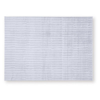 Tapis Worly 5 x 7 po, fausse fourrure de polyester, gris subtil