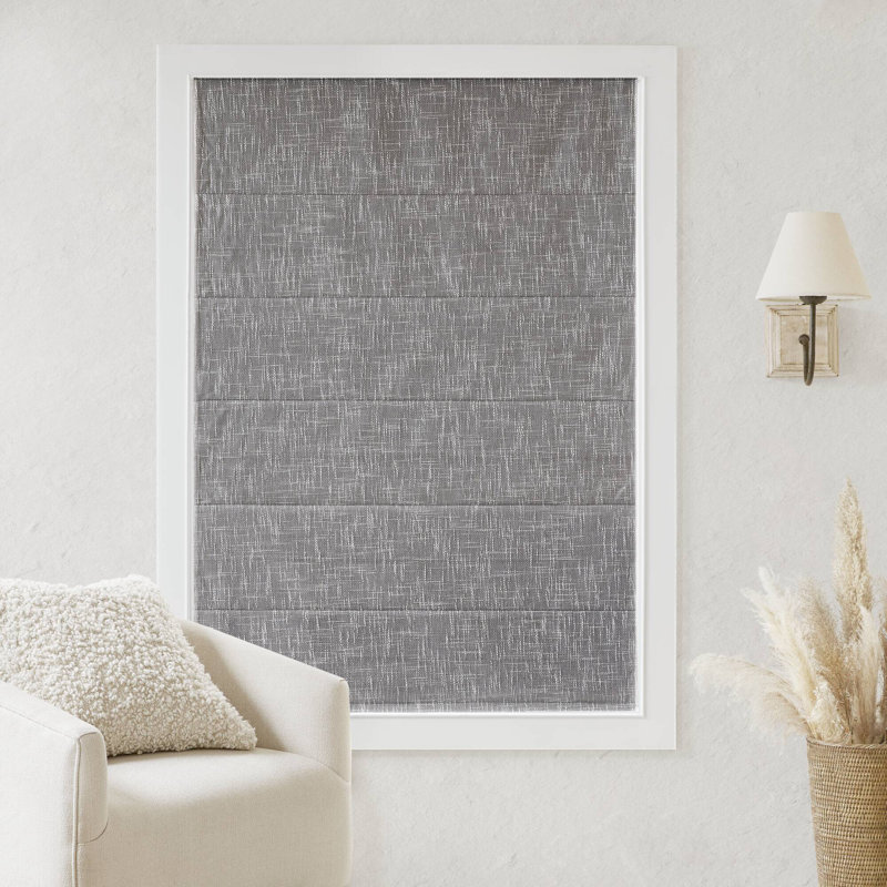 Rideau romain sans cordon occultant gris, rideaux et rideaux en polyester, 33 x 64 pouces, pour une maison moderne