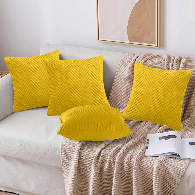 Square Cushion Cover, Ochre