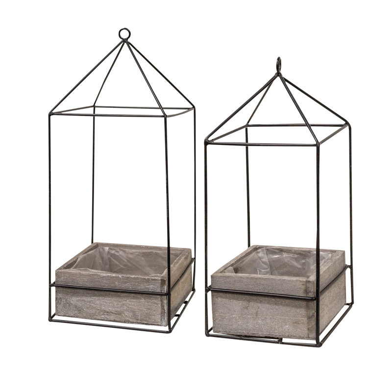 Adelena Wood Hanging Planter