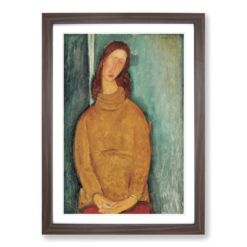 Jeanne Hebuterne Vol.2 by Amedeo Modigliani - Picture Frame Painting, 48cm H x 36cm W x 2cm D, Walnut