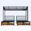 Triple lit superposé pour enfants, 3 lits superposés pour 3 personnes, lits superposés en métal triple, se sépare en 3 lits simples, structure à bruit réduit, noir