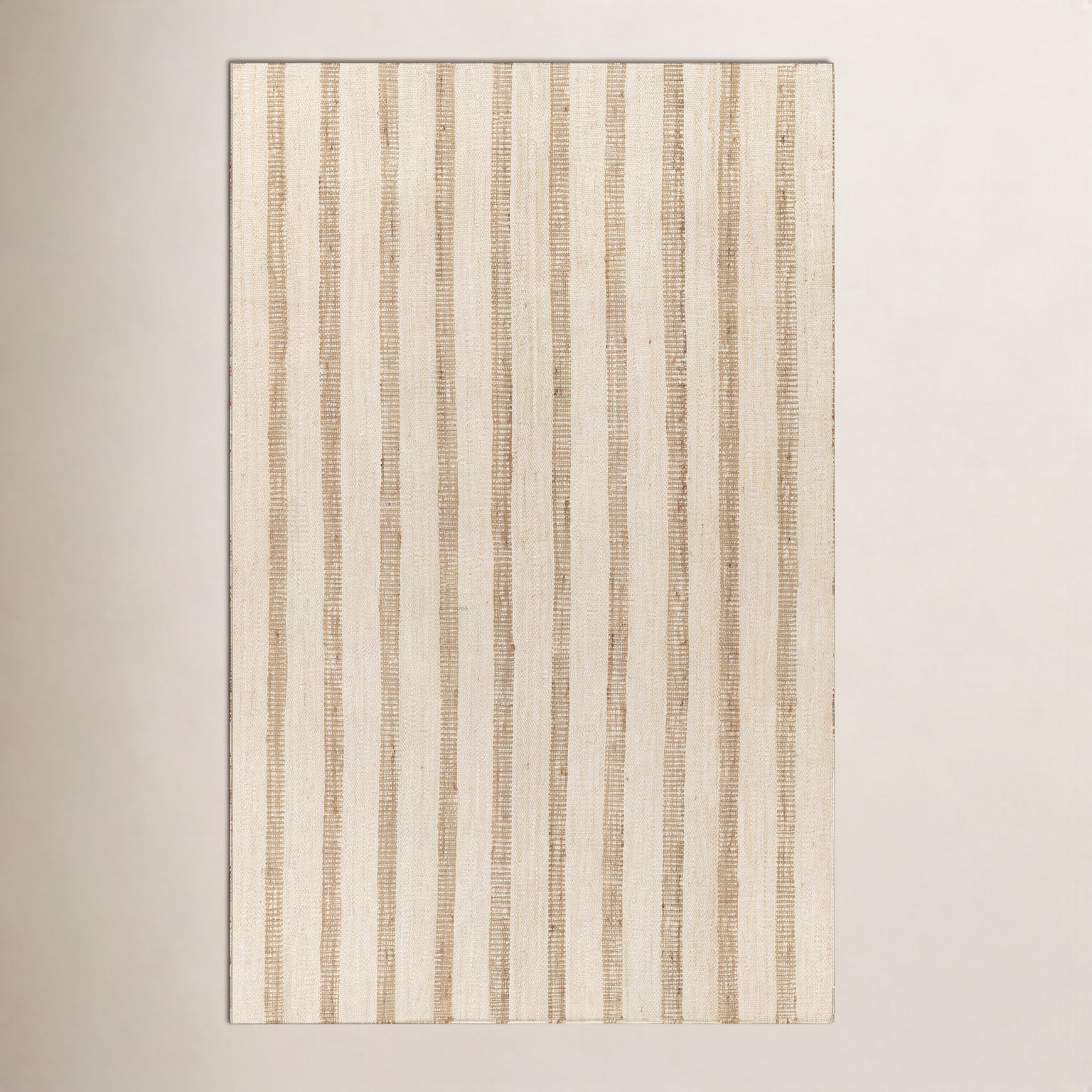 Aadison Ivory Hand-Woven Striped Jute Rug, Rectangle 2' x 3'