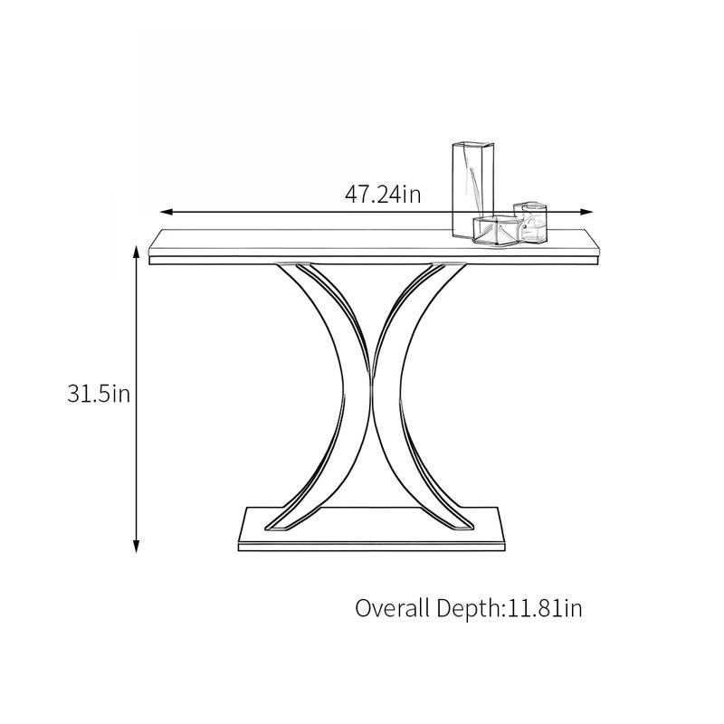 Console moderne et minimaliste multifonctionnelle, H 31,5 po x l 47,24 po x P 11,81 po, Gris