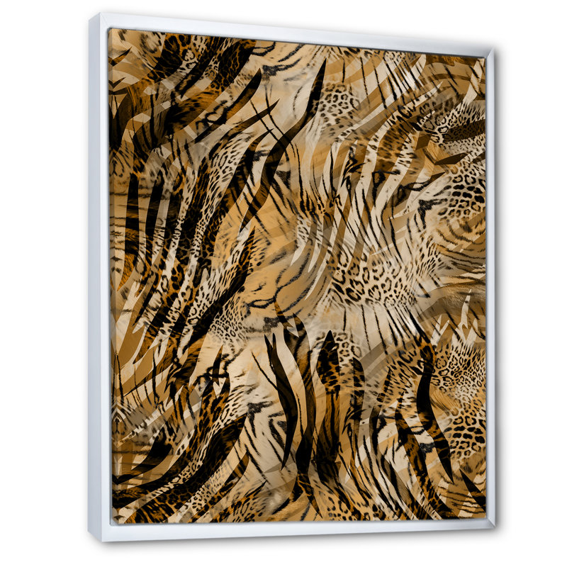 Léopard et tigre IV - Impression sur toile, H 20 po x l 12 po x P 1 po, Toile à cadre flottant blanc