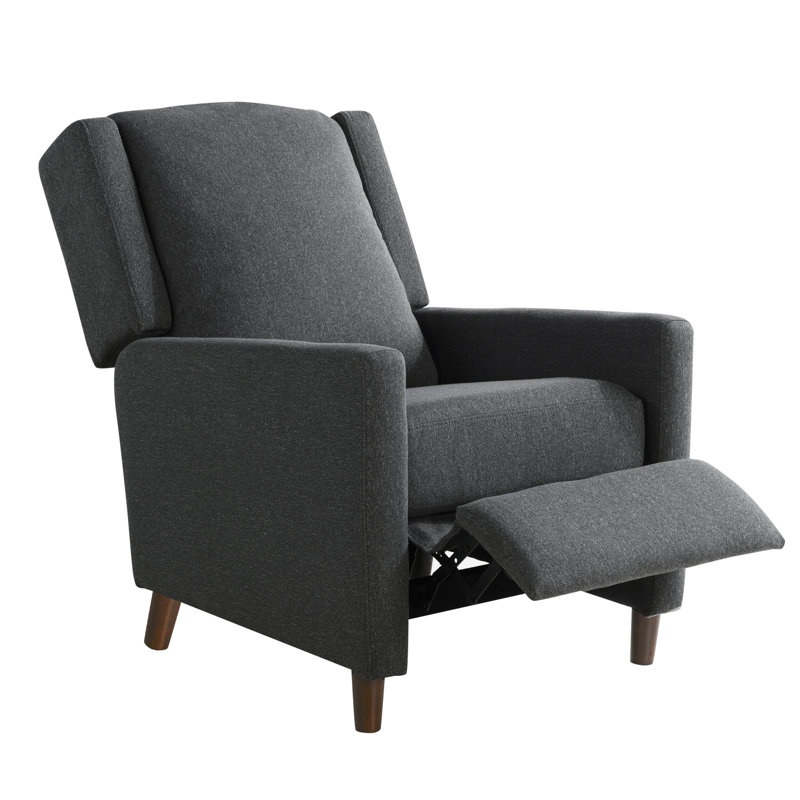 Bryseida Pushback Recliner, Gray Polyester