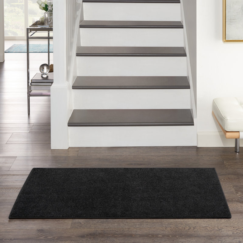 Tapis intérieur / extérieur noir Nourison Essentials, Rectangle 4pi x 6 pi