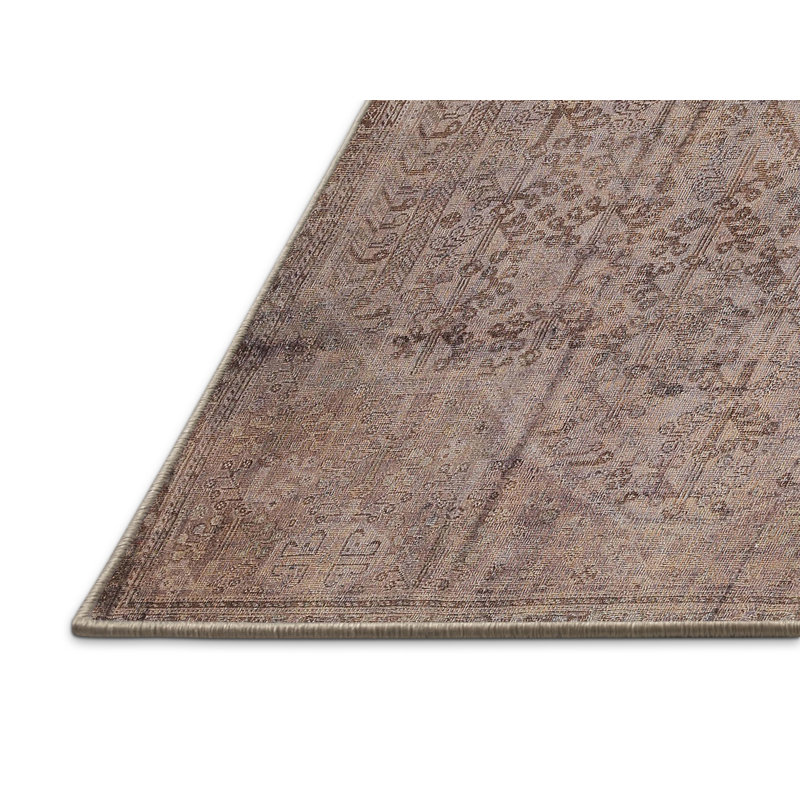 Tapis traditionnel gris / rose clair Theilson, Rectangle 2 pi x 4 pi