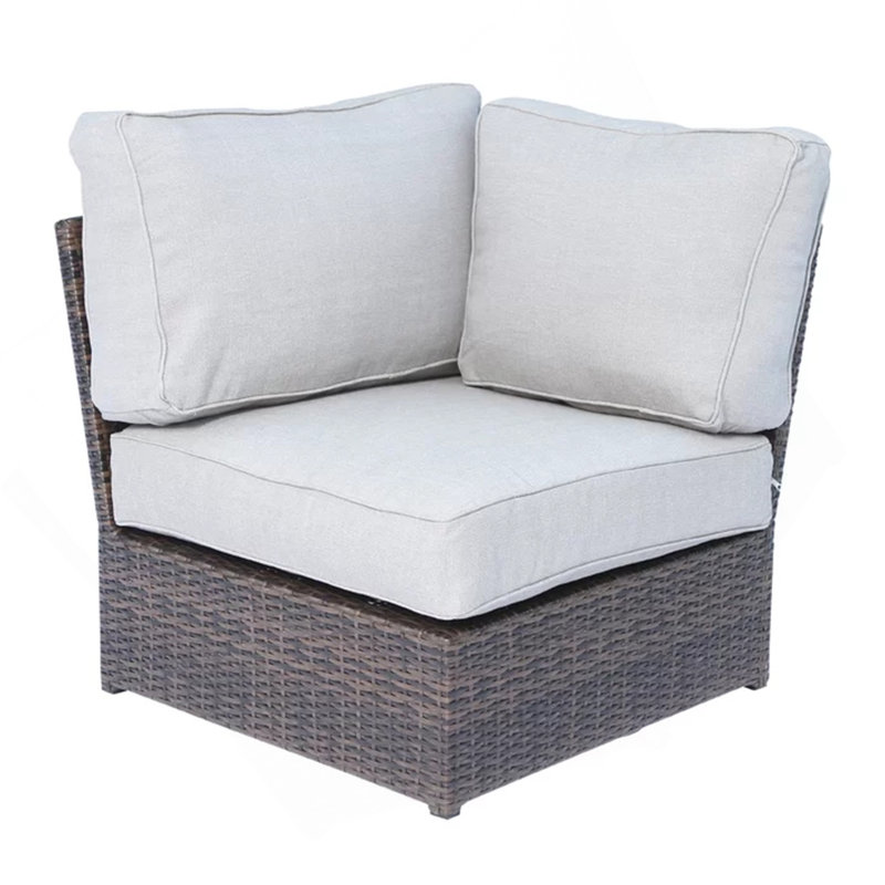 Shick Fully Assembled Corner Wedge Patio Chair With Cushions, White