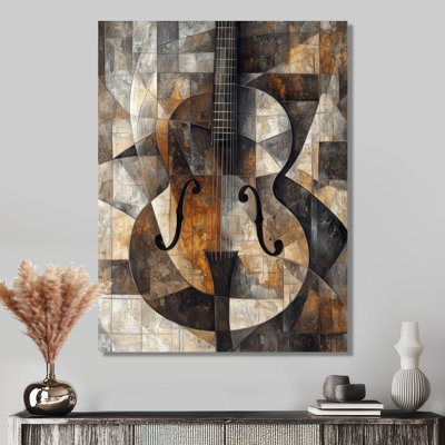 Mandolin in Broken Planes I - Cubist Canvas Wall Art