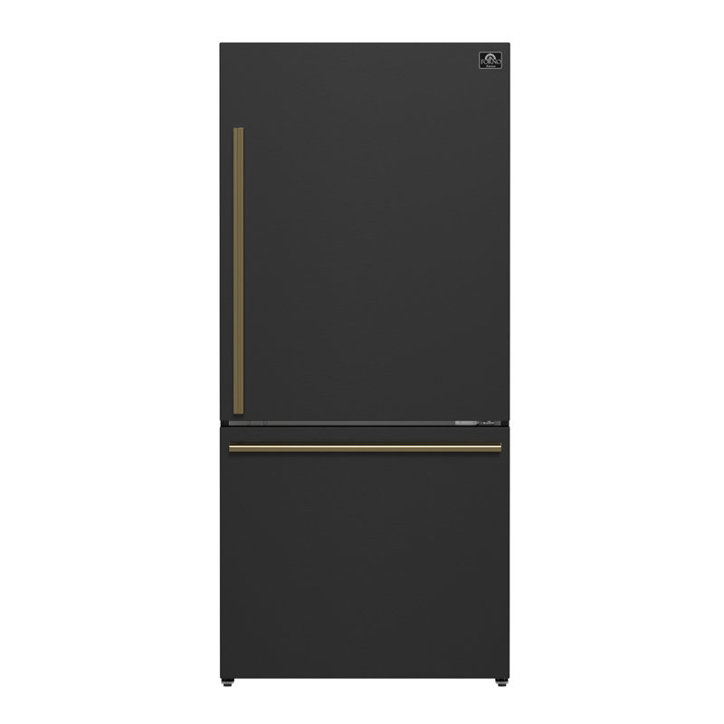 31" Milano Espresso Bottom Freezer Right Swing Door Refrigerator, 17.2 cu. ft., Black
