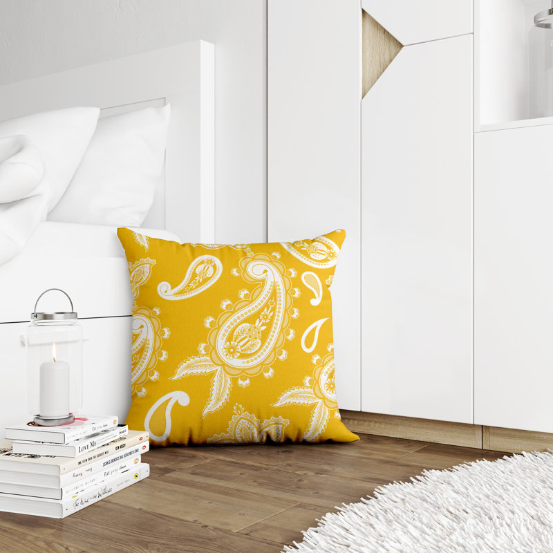 Housse et insert de coussin décoratif en polyester, L 15 po x H 15 po, Jaune